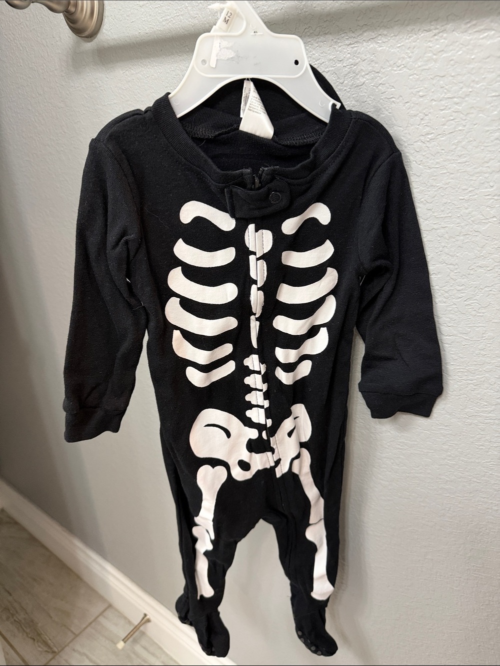 Black Skeleton Kids One Piece